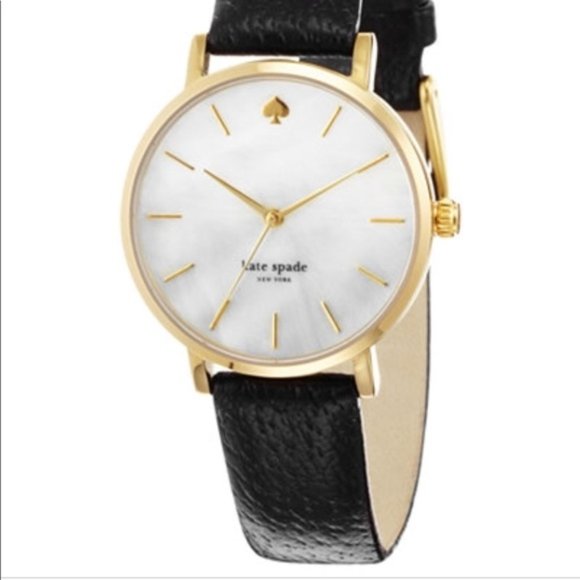 Kate Spade Mother of Pearl Black Leather Watch - Picture 5 of 6